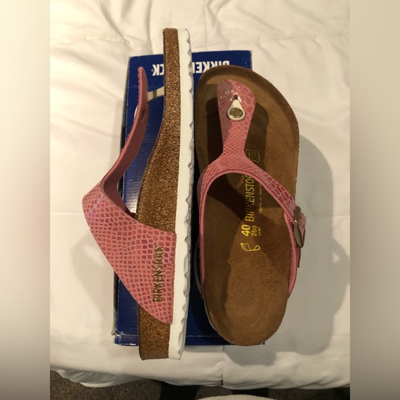 Birkenstock Pink Textured Sandals - Picture 1 of 2
